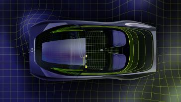 Overhead shot of the Nissan Max-Out concept car.