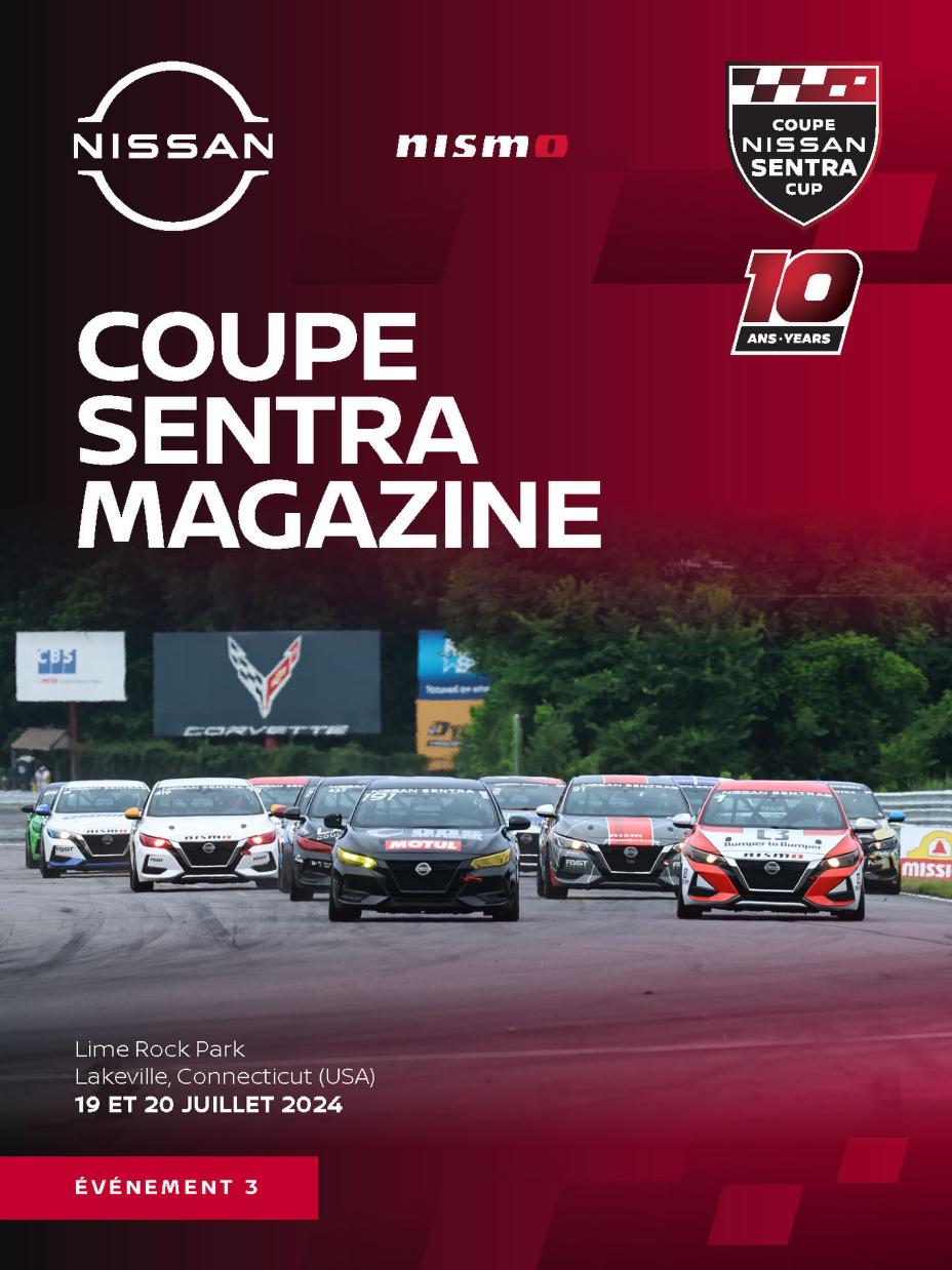 Page de couverture de la troisième édition du magazine Nissan Sentra Cup 2024