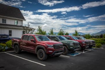 The all-new 2022 Frontier features a powerful, rugged design inspired by the 1987 Nissan "Hardbody." Frontier remains a true, “right-sized” mid-size pickup, easily maneuverable for a workweek in the city and precisely agile for a weekend of rugged off-road adventure.