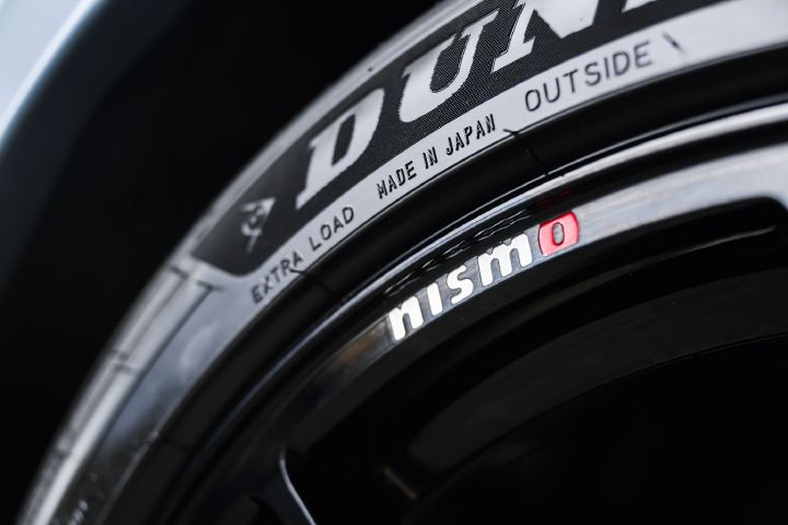 Close up of the rim and tire on the 2027 Nissan Z NISMO Manual Transmission.