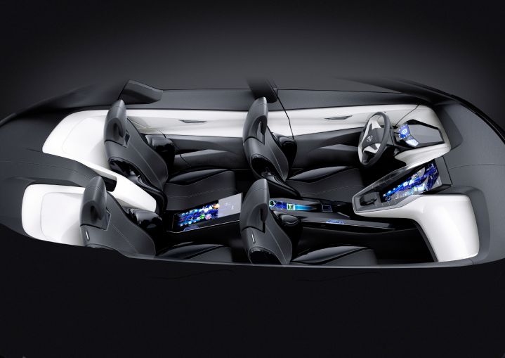 a sky view of the inside of a Nissan Friend-ME