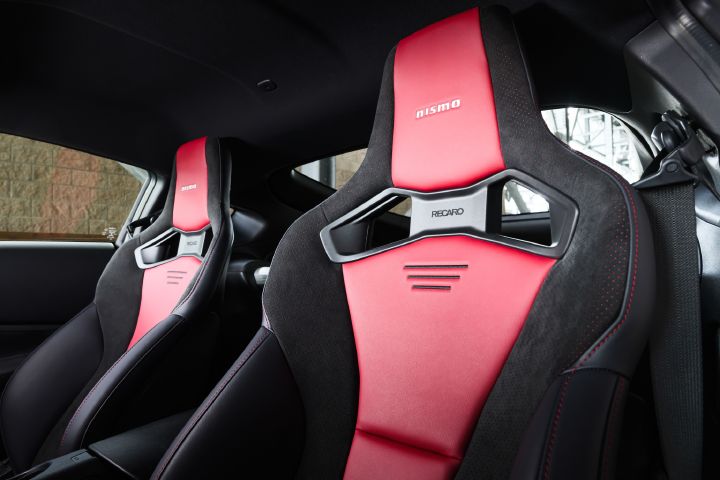 Close up of the seats inside the 2027 Nissan Z NISMO Manual Transmission