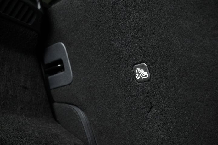 Close up of a label on the back of a passenger seat inside the 2026 Nissan Kicks.