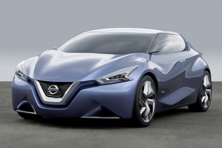 a front and side profile view of a Nissan Friend-ME Concept sedan