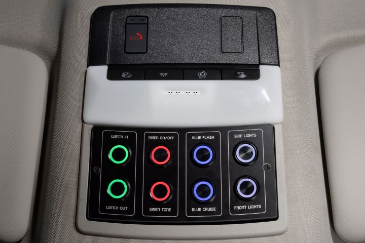 Focus on a control tablet for light available inside Nissan X‑Trail Mountain Rescue