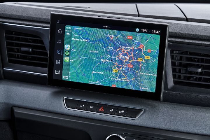 All-new Nissan Interstar - interior cabin screen displaying a map