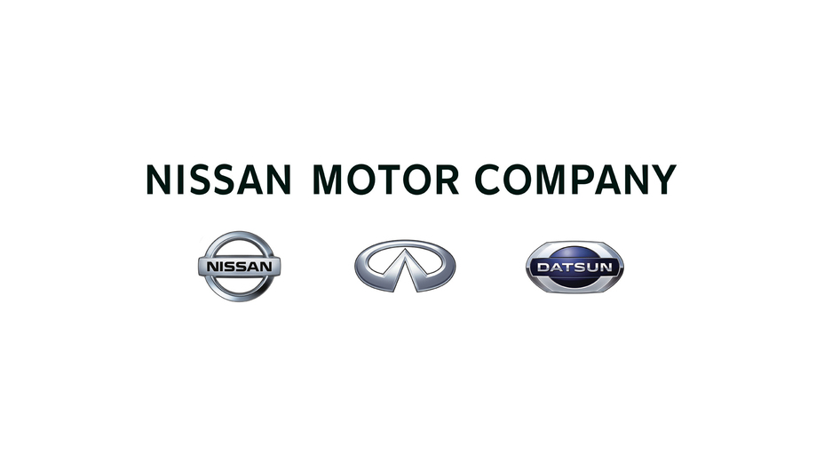 An image of three logos, Nissan (left), INFINITI (middle) and Datsun (right)