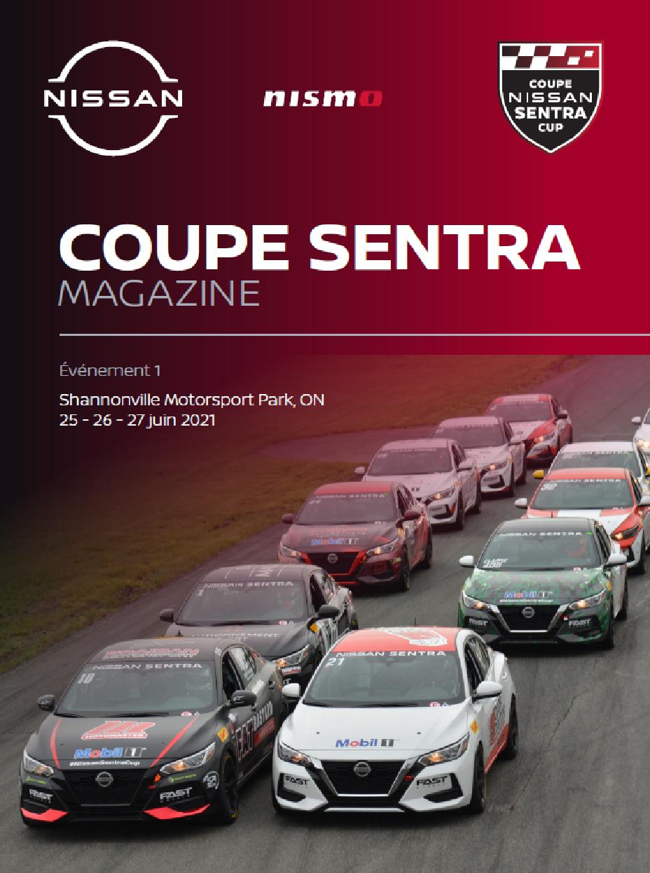 Infographie pour la couverture du magazine Nissan Sentra Cup