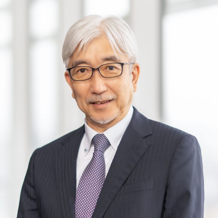 Portrait of Mitsuro Antoku (suit, tie and NISSAN corporate pin)