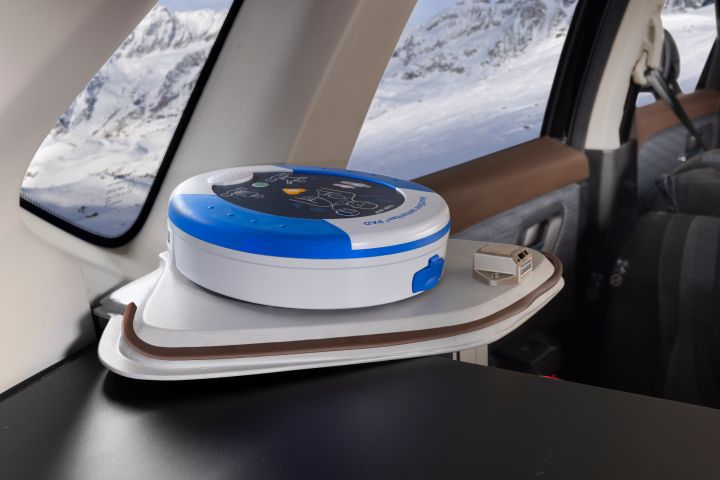 Interior of Nissan X‑Trail Mountain Rescue with close up on a PAD device
