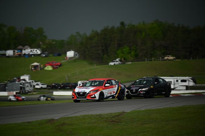 Alexandre Fortin racing on the track.