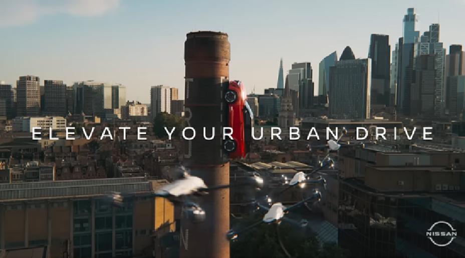 Red Qashqai up chimney for ad
