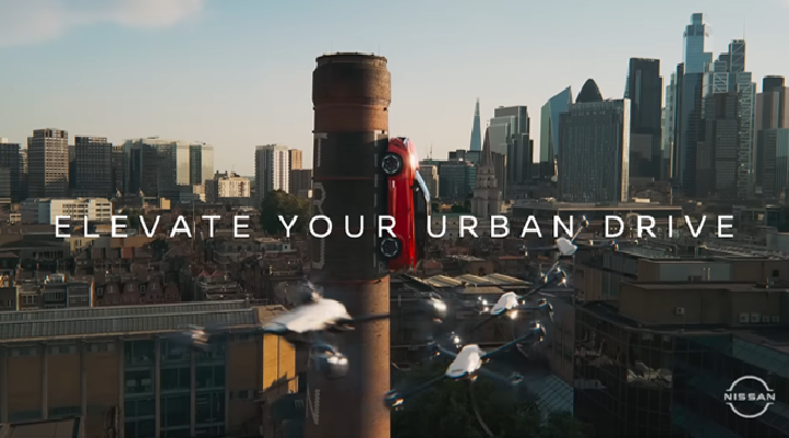 Red Qashqai up chimney for ad