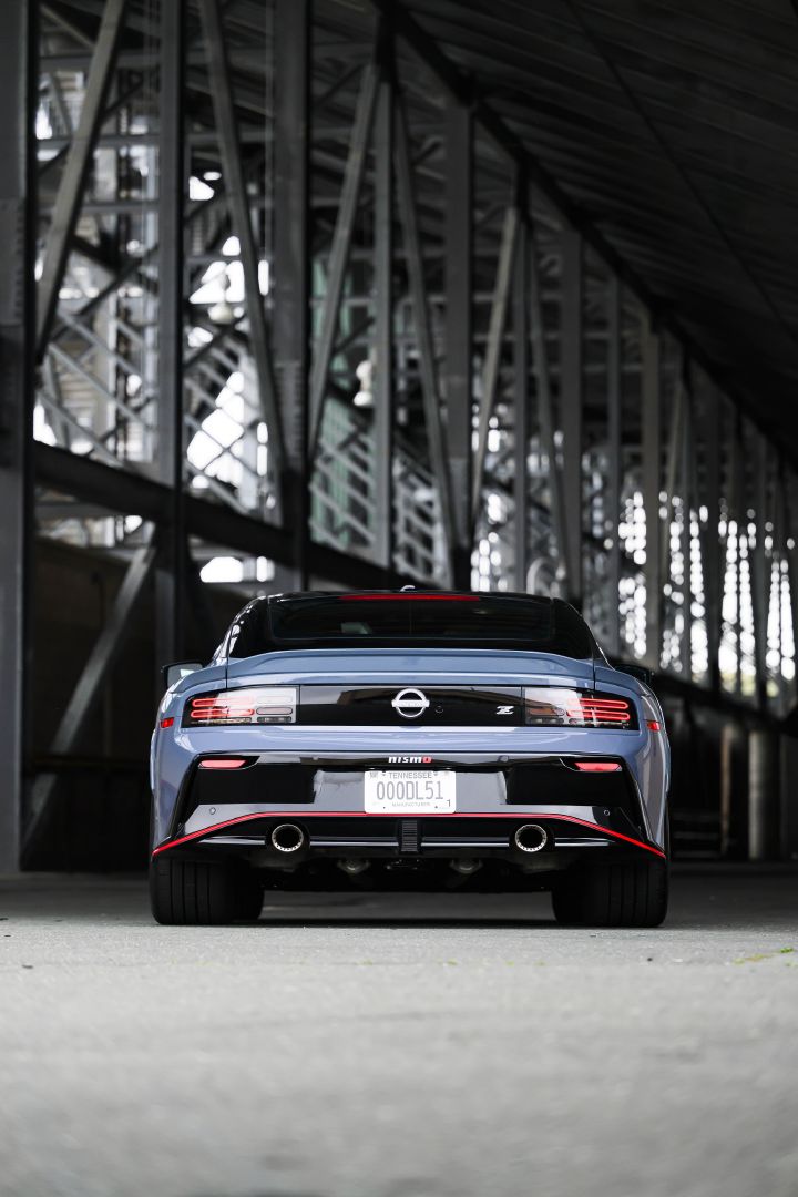 Rearview of the 2027 Nissan Z NISMO Manual Transmission near stadium se