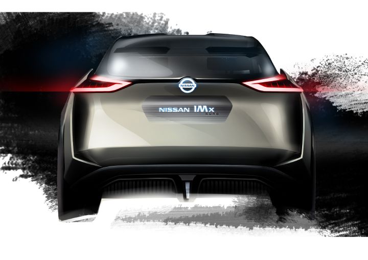 Rear head on rendering of the Nissan IMx KURO concept