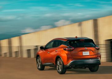 A 2020 Nissan Murano is parked in a parking garage.