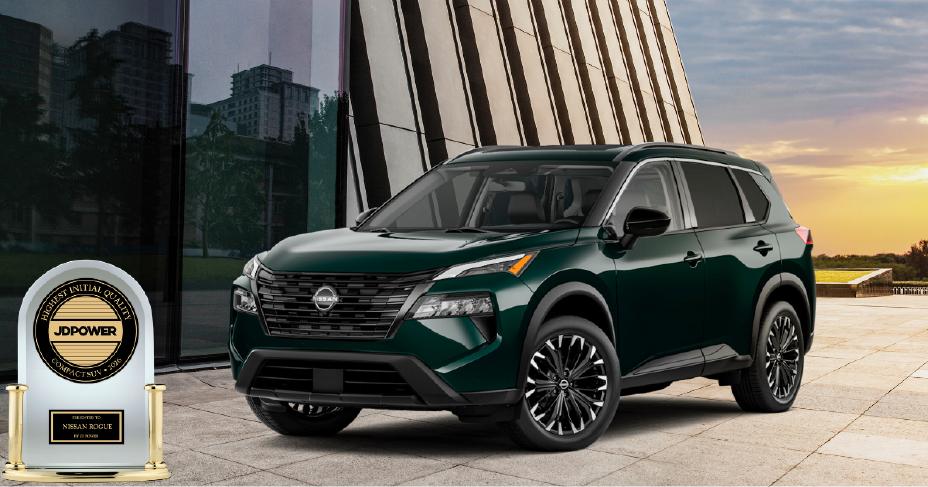 Angled view of the 2026 Nissan Rogue Dark Armor