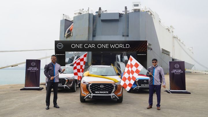 New Nissan Magnite flagged off at port in India ahead of global shipping