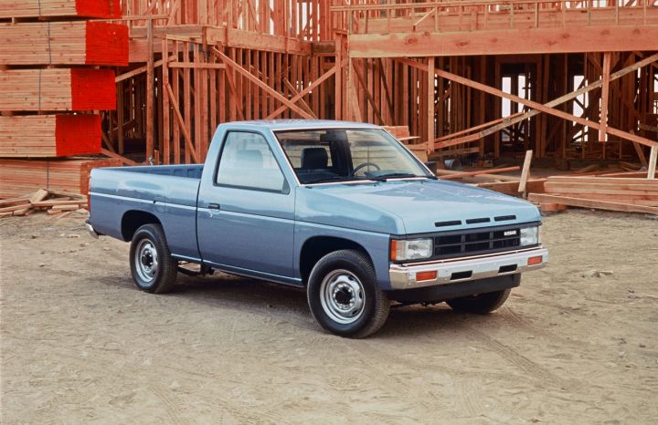 side front view of a 1985 nissan hardbody truck