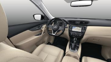 2020 Nissan Rogue tan interior cockpit