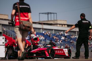 Image of front-left view of Formula E racer