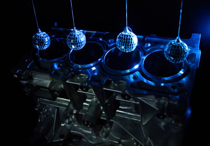 The engine shine being compared to mirror balls
