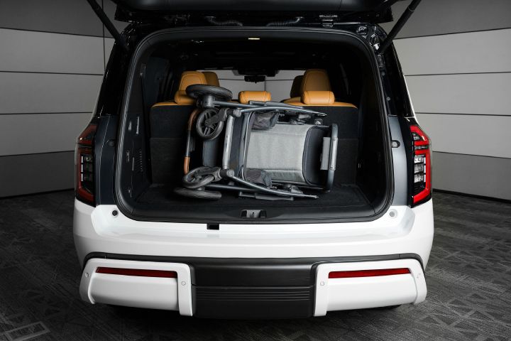 A stroller in the trunk of the 2026 Nissan Armada.