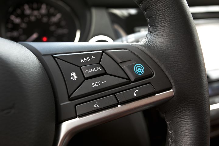 The on wheel hand controls in a Nissan vehicle