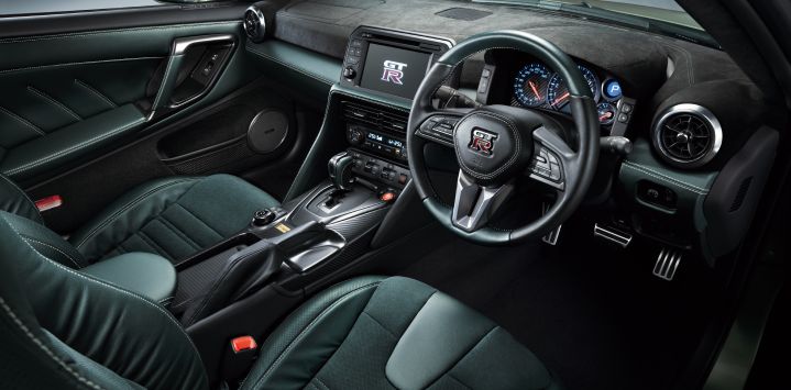 GT‑R 2025 Premium Edition T-spec photo taken from driver seat colored with special interior color
