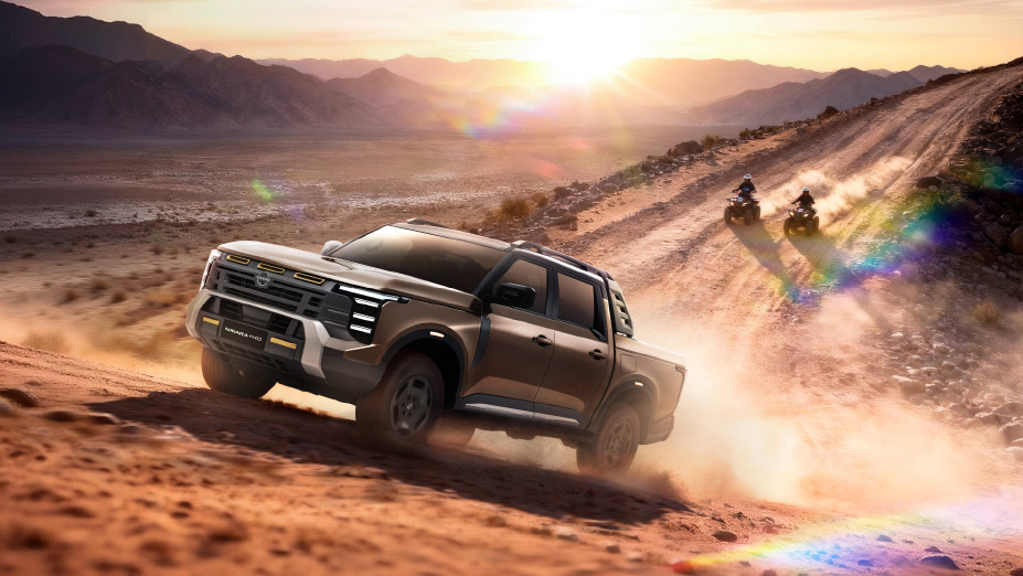 All-New Nissan Navara PRO climbing dusty mountain road