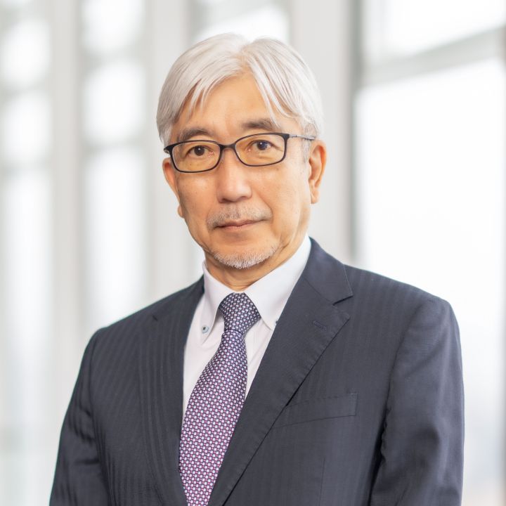 Portrait of Mitsuro Antoku (suit, tie and NISSAN corporate pin)