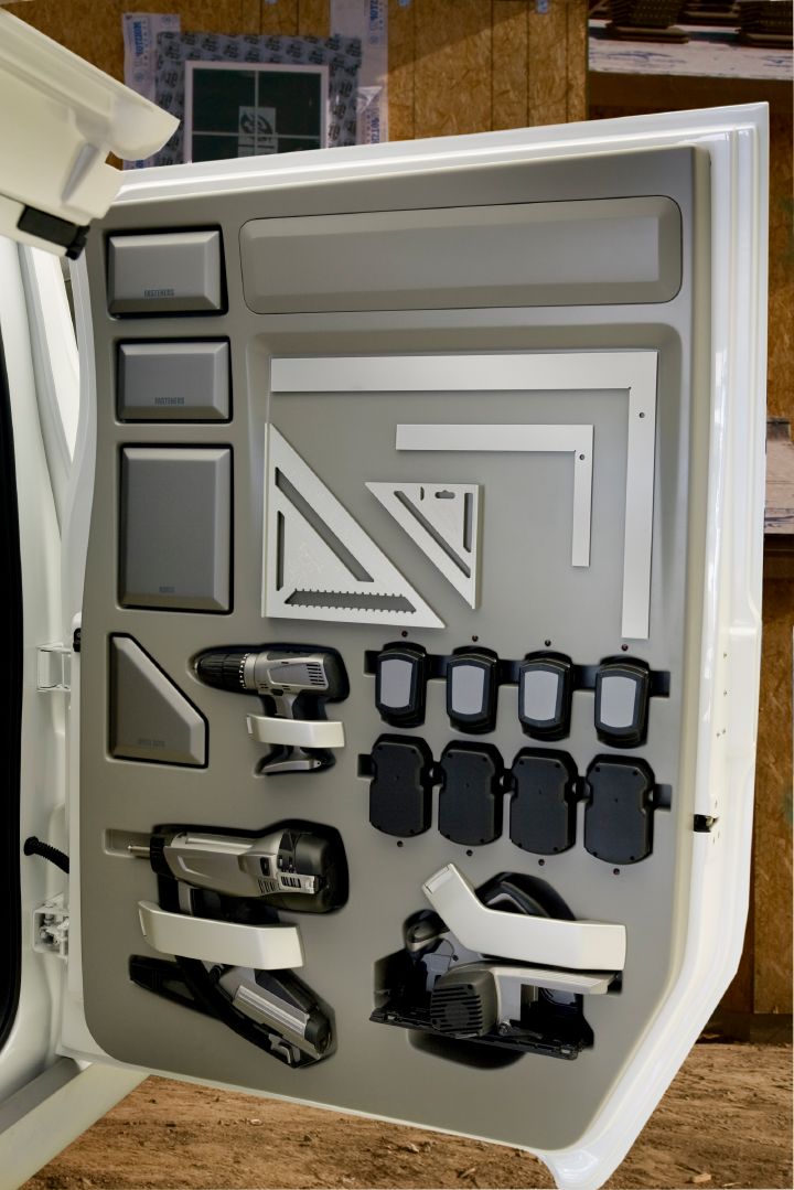 Tool storage on the rear doors of the NV2500 Concept