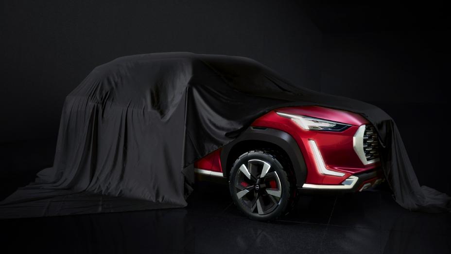 Teaser image of Nissan’s upcoming compact SUV for India