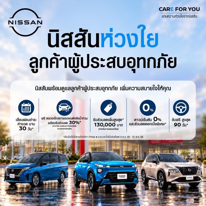 Nissan Thailand Launches “NISSAN CARE FOR YOU” Campaign to Support Customers Affected by Flooding