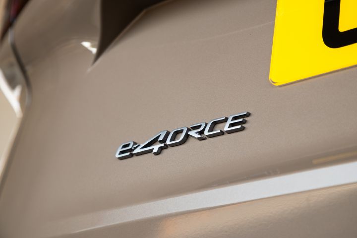 Close-up of the Nissan X‑Trail e‑4ORCE badge on the tailgate