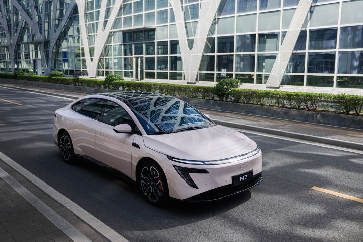 The all-new Dongfeng Nissan N7 sedan on the road