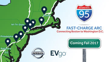 Nissan Partners With Evgo To Build I 95 Fast Charge Arc Connecting Boston And Washington D C With Electric Vehicle Infrastructure<script async src=