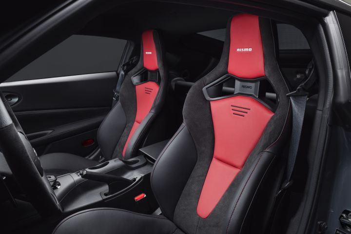 Nissan Z NISMO interior front and passenger seats close-up
