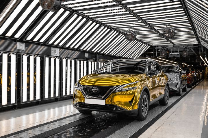 A golden Qashqai model coming off the inspection line at the Sunderland Plant
