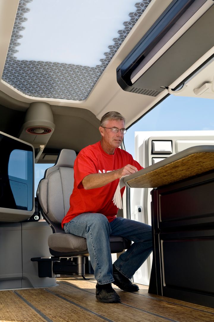 Man sitting in the NV2500 Concept.