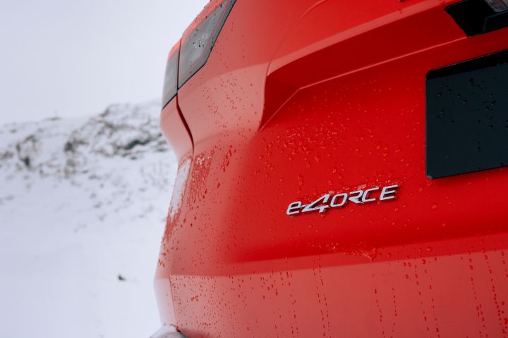 e‑4ORCE rear badge of Nissan X‑Trail Mountain Rescue