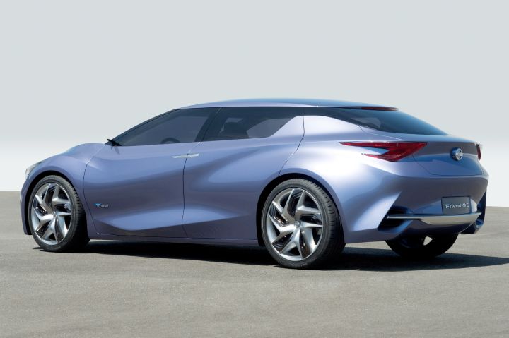 a side profile view of a Nissan Friend-ME Concept sedan