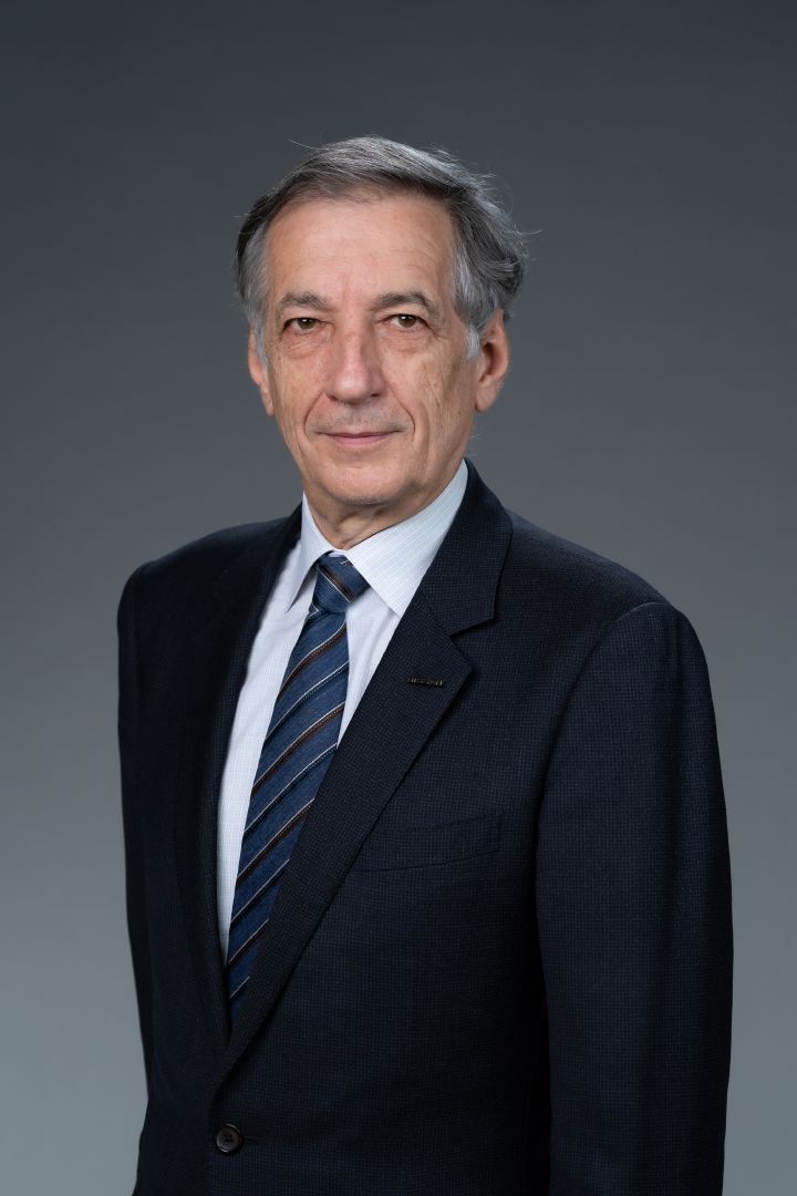 Portrait of Bernard Delmas (suit, tie, NISSAN corporate pin)