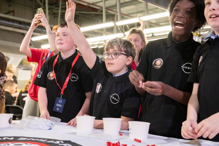 School children engaged in a Nissan Skills Foundation activity