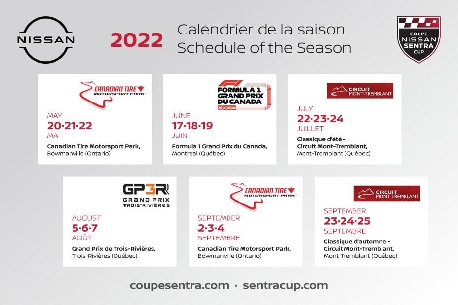 Inforgraphic showing the 2022 race schedule