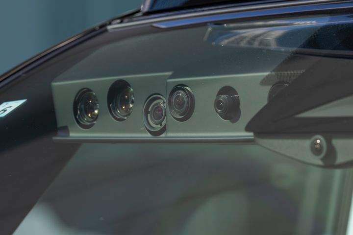 A scene capturing a close-up shot of the roof section of the experimental vehicle Serena. The cameras are visible in the shot.