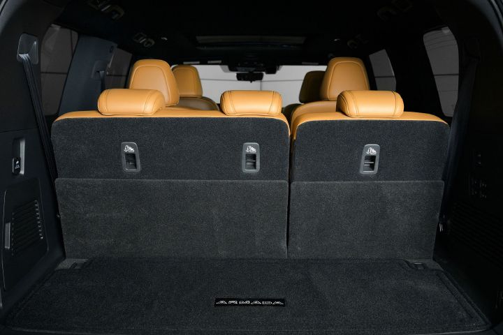The trunk of the 2026 Nissan Armada with no seats folded down.