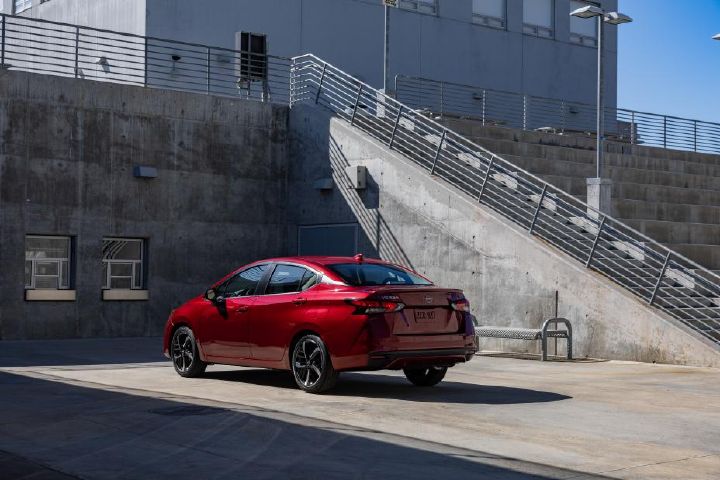 2023 Nissan Vera parked in a concrete space.