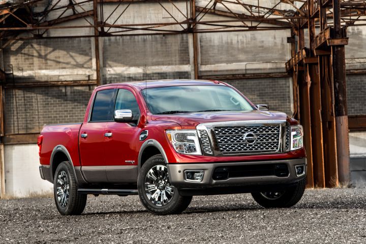 A front view of an angled Nissan TITAN