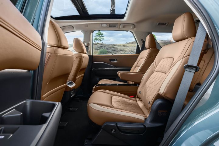 The rear passenger seats inside the 2026 Nissan Pathfinder.